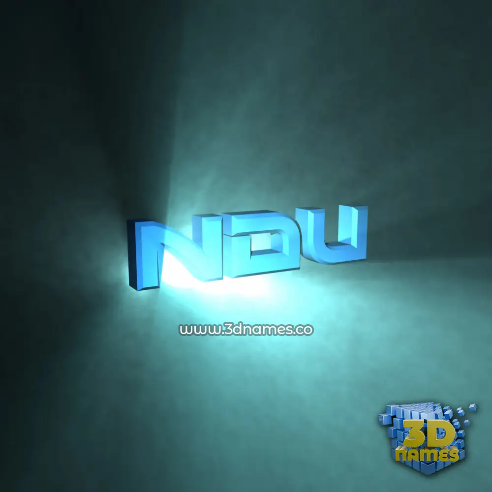ndu in Light Shine style - 3D name wallpaper