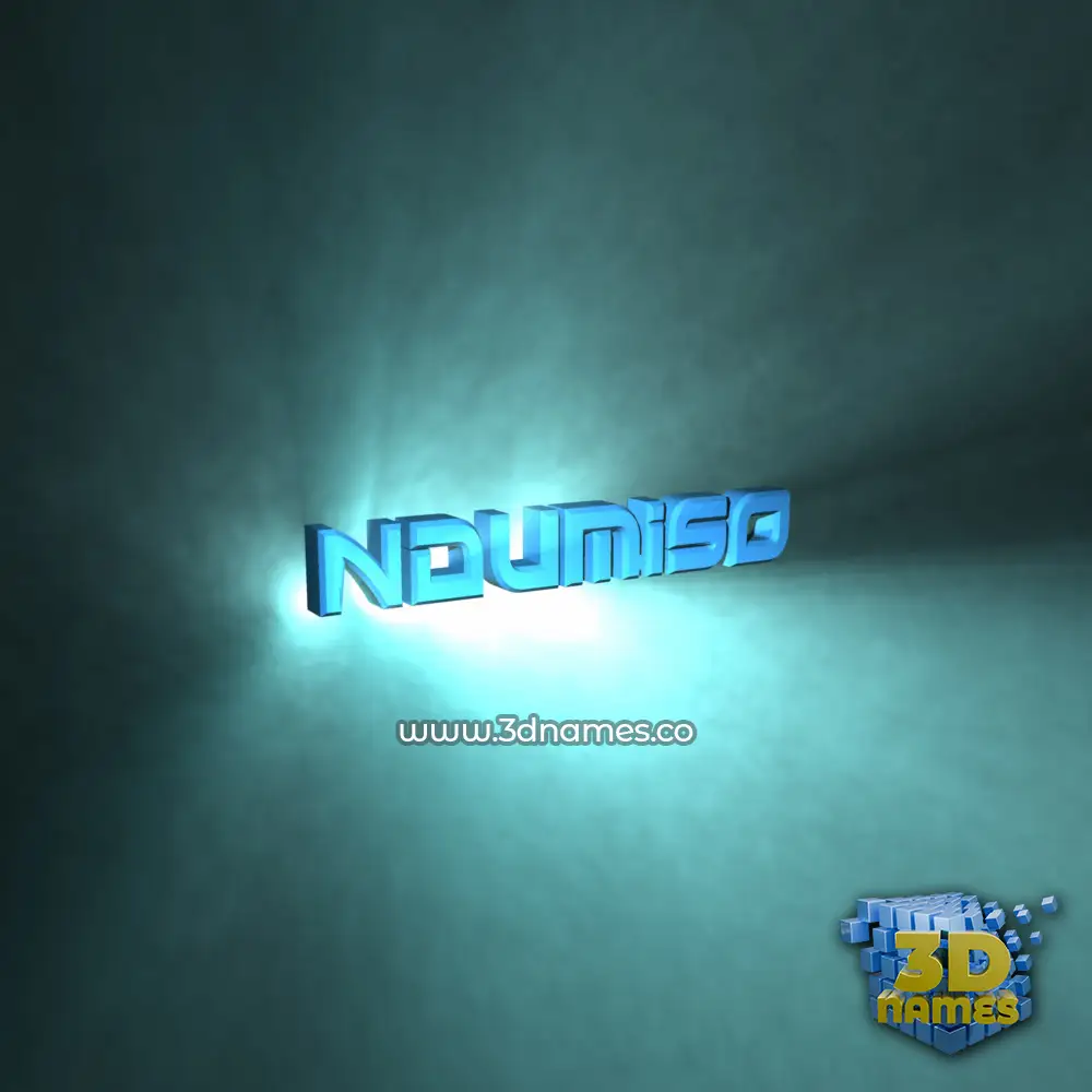 ndumiso in Light Shine style - 3D name wallpaper