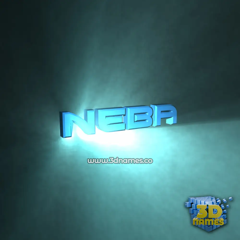neba in Light Shine style - 3D name wallpaper