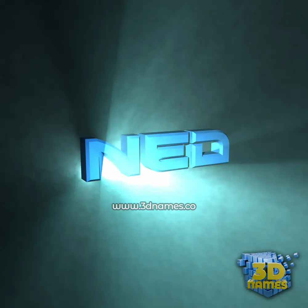 ned in Light Shine style - 3D name wallpaper