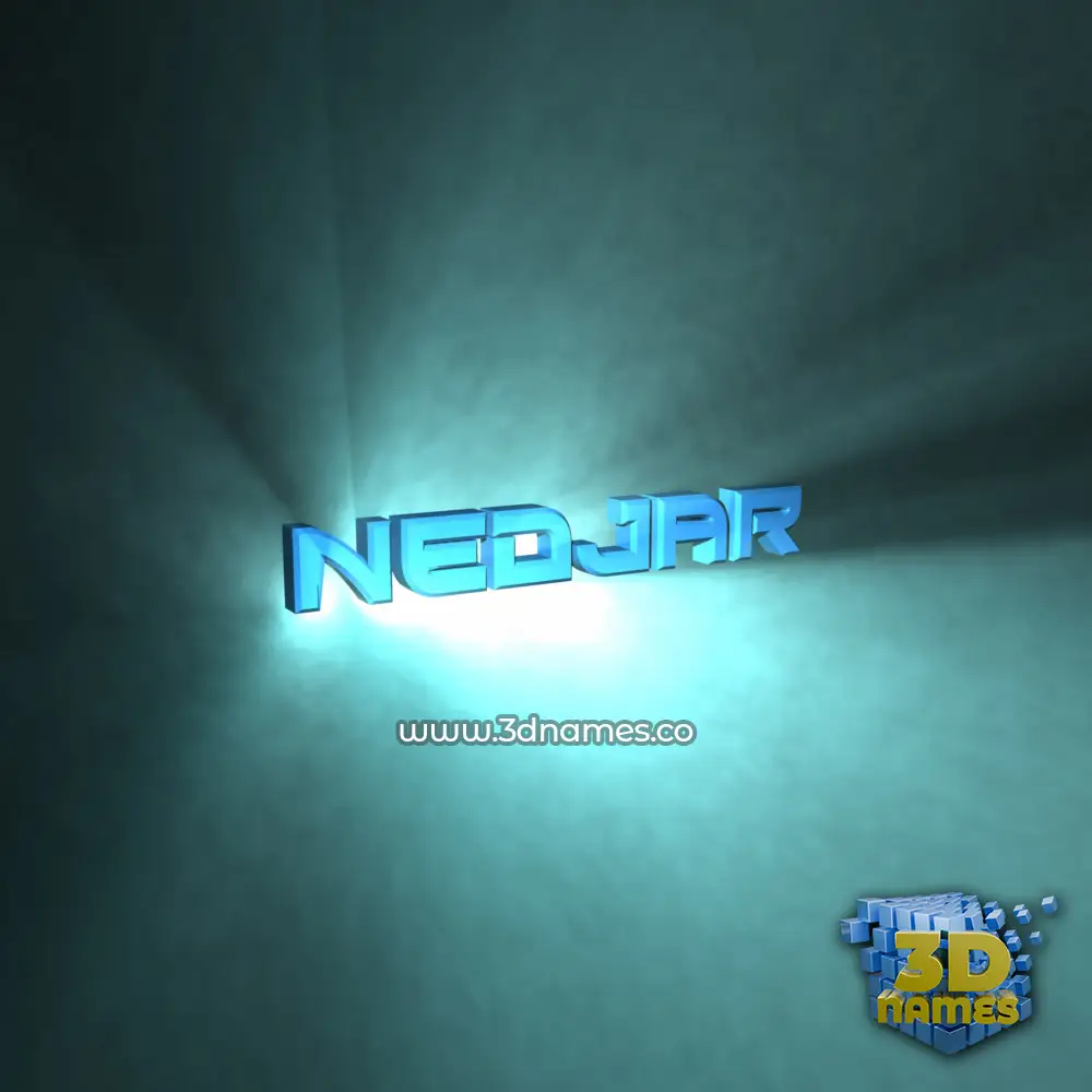 nedjar in Light Shine style - 3D name wallpaper