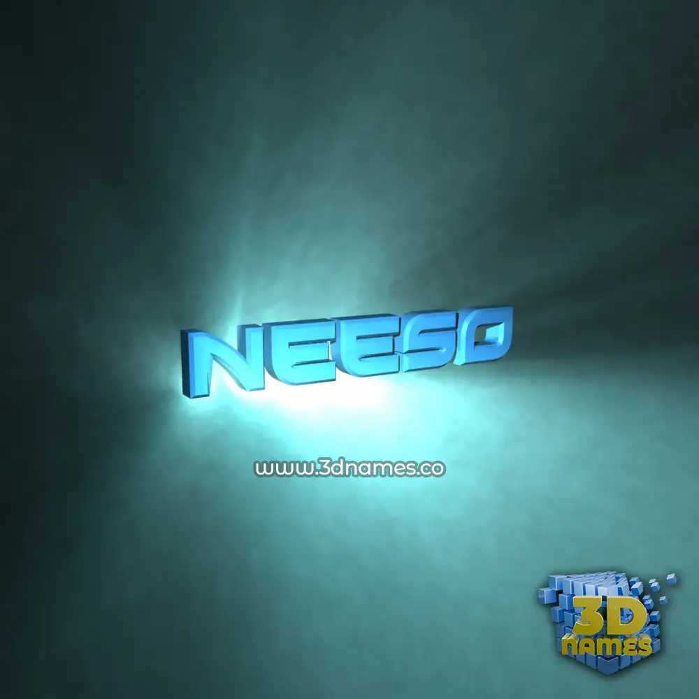 neeso in Light Shine style - 3D name wallpaper