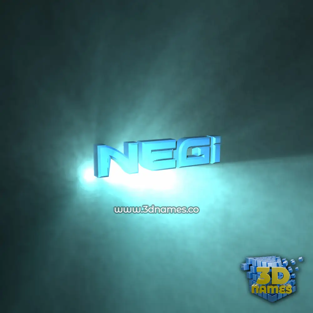 negi in Light Shine style - 3D name wallpaper