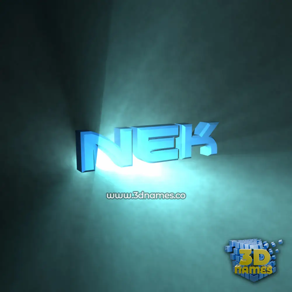 nek in Light Shine style - 3D name wallpaper