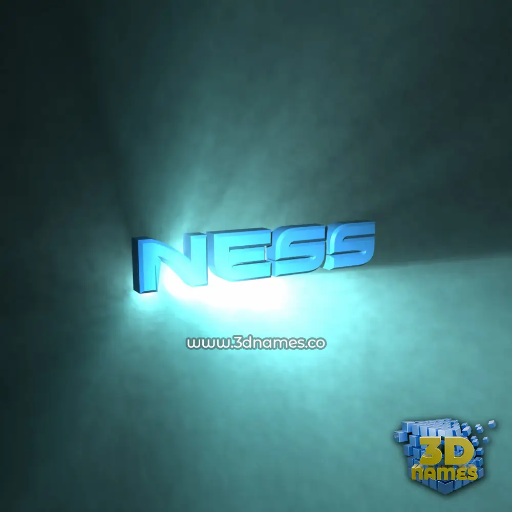 ness in Light Shine style - 3D name wallpaper