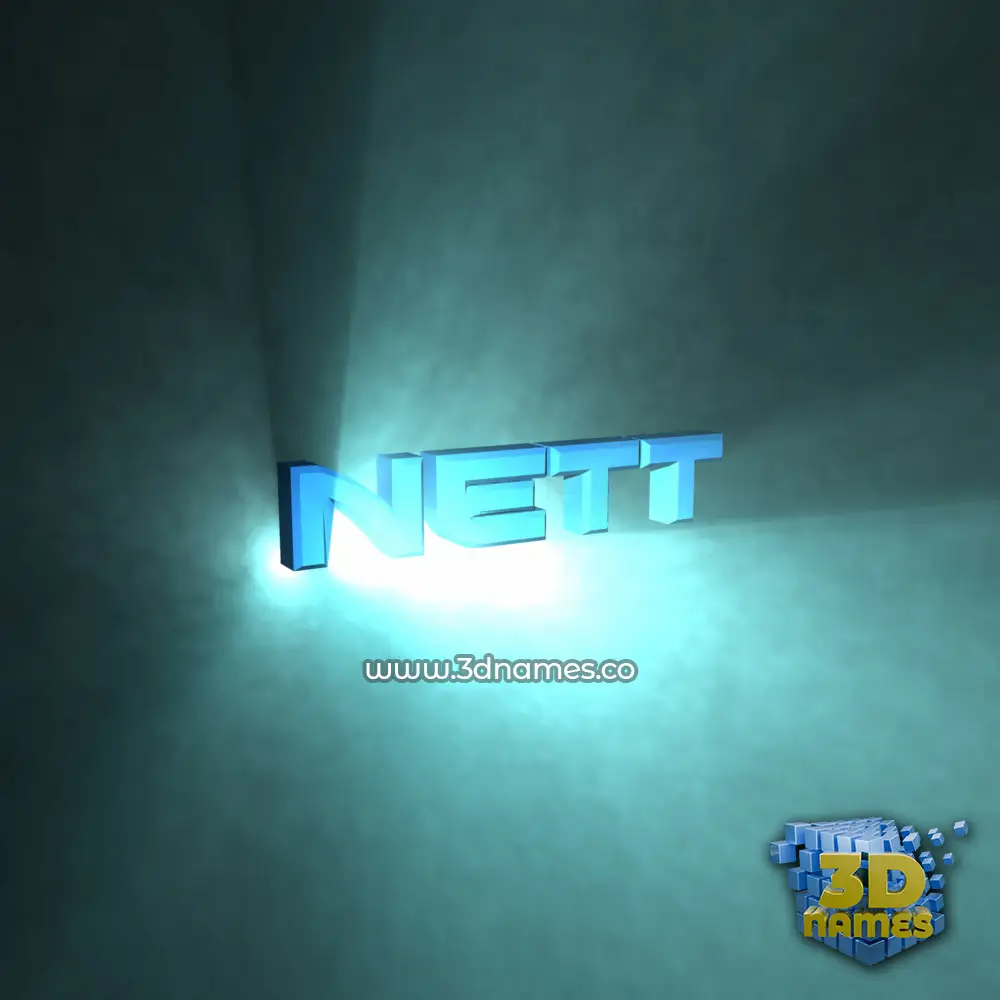 nett in Light Shine style - 3D name wallpaper