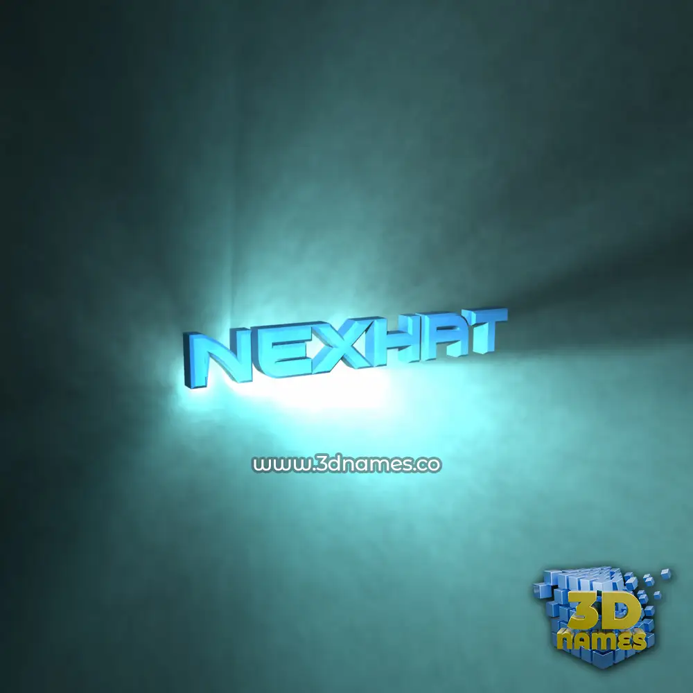 nexhat in Light Shine style - 3D name wallpaper