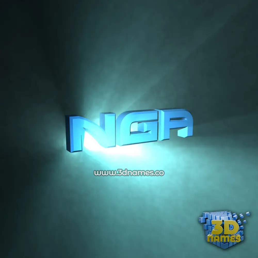 nga in Light Shine style - 3D name wallpaper