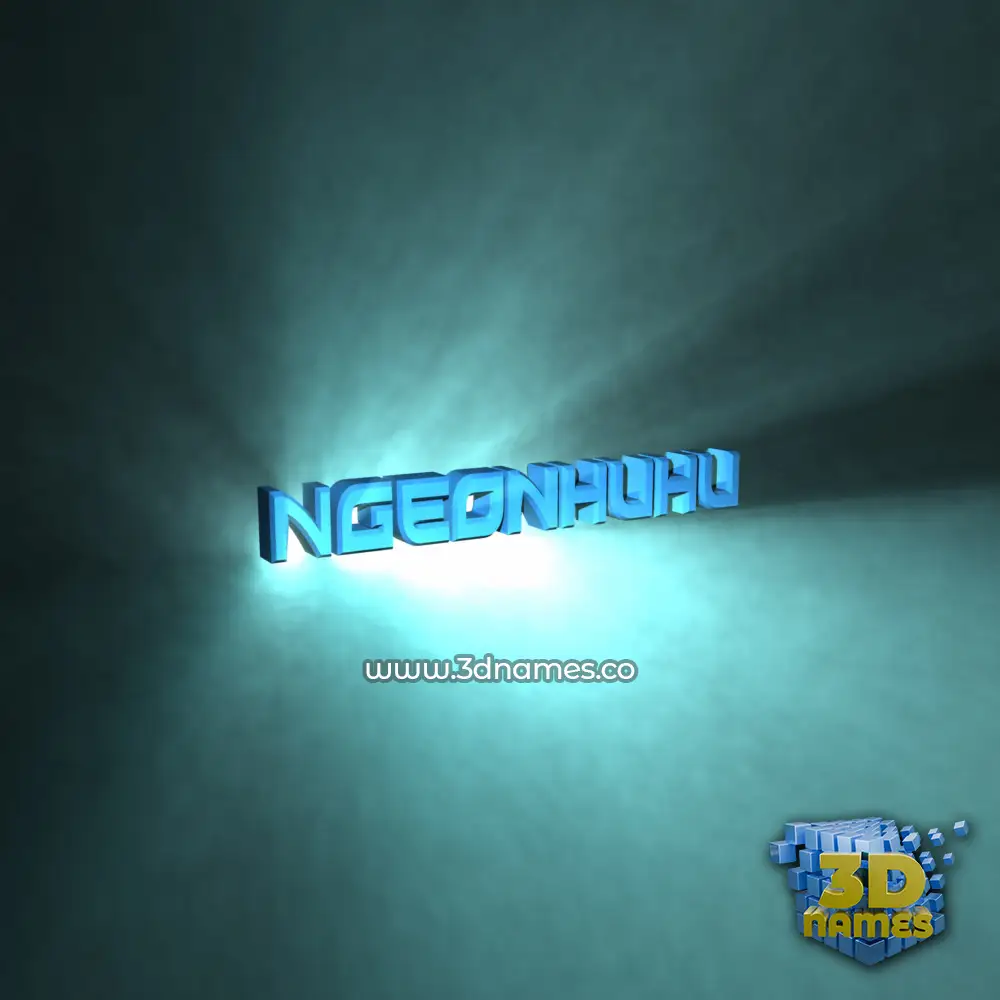 ngeonhuhu in Light Shine style - 3D name wallpaper