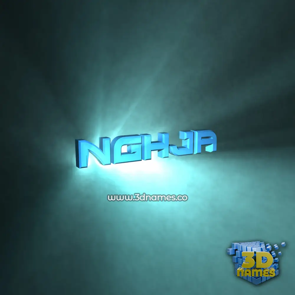 nghja in Light Shine style - 3D name wallpaper