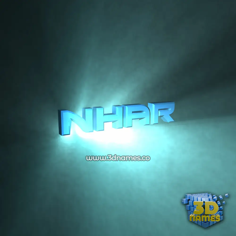 nhar in Light Shine style - 3D name wallpaper