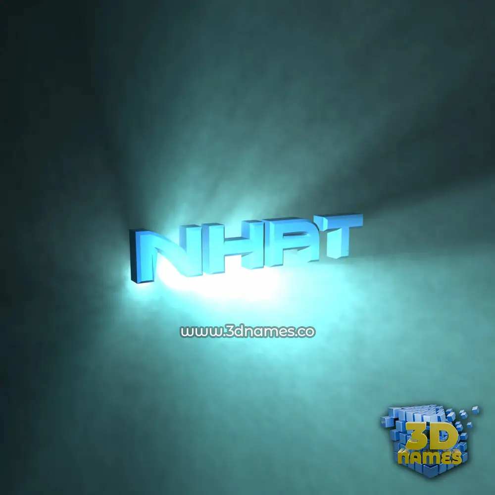 nhat in Light Shine style - 3D name wallpaper