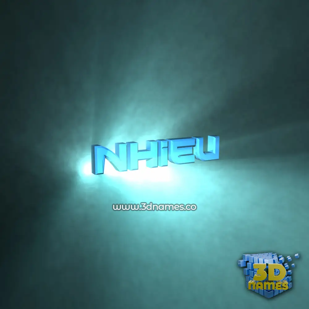 nhieu in Light Shine style - 3D name wallpaper