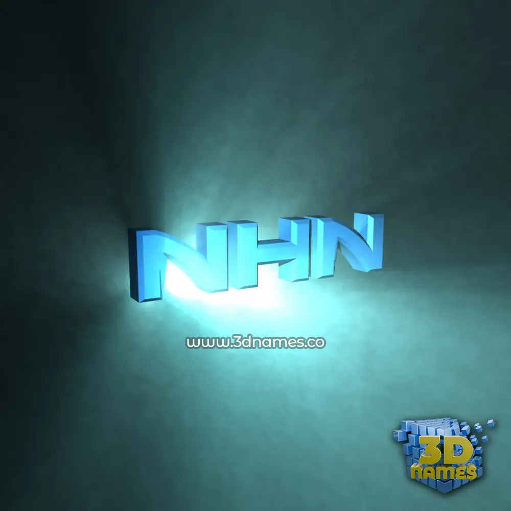 nhn in Light Shine style - 3D name wallpaper