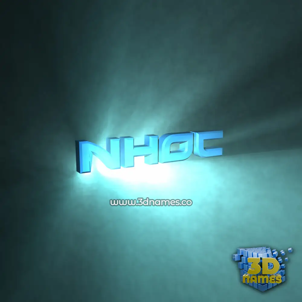 nhoc in Light Shine style - 3D name wallpaper