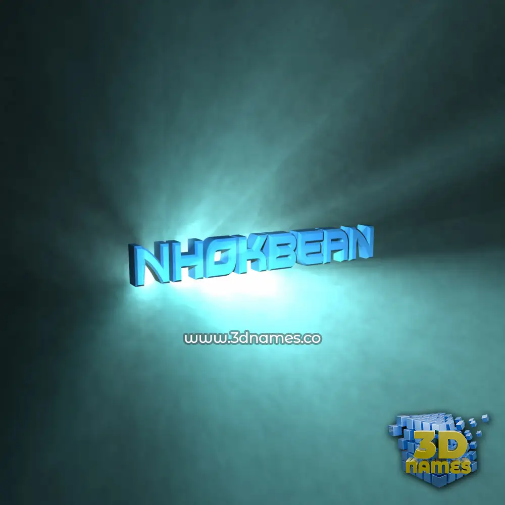 nhokbean in Light Shine style - 3D name wallpaper