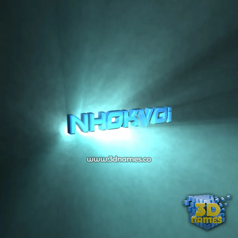 nhokvoi in Light Shine style - 3D name wallpaper