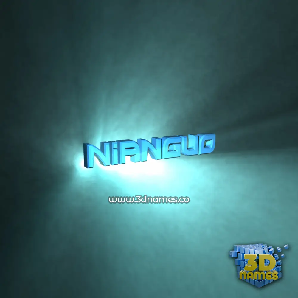 nianguo in Light Shine style - 3D name wallpaper