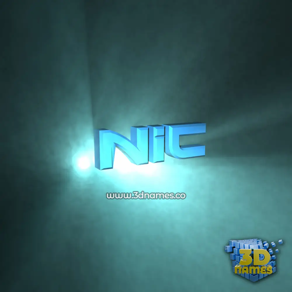 nic in Light Shine style - 3D name wallpaper