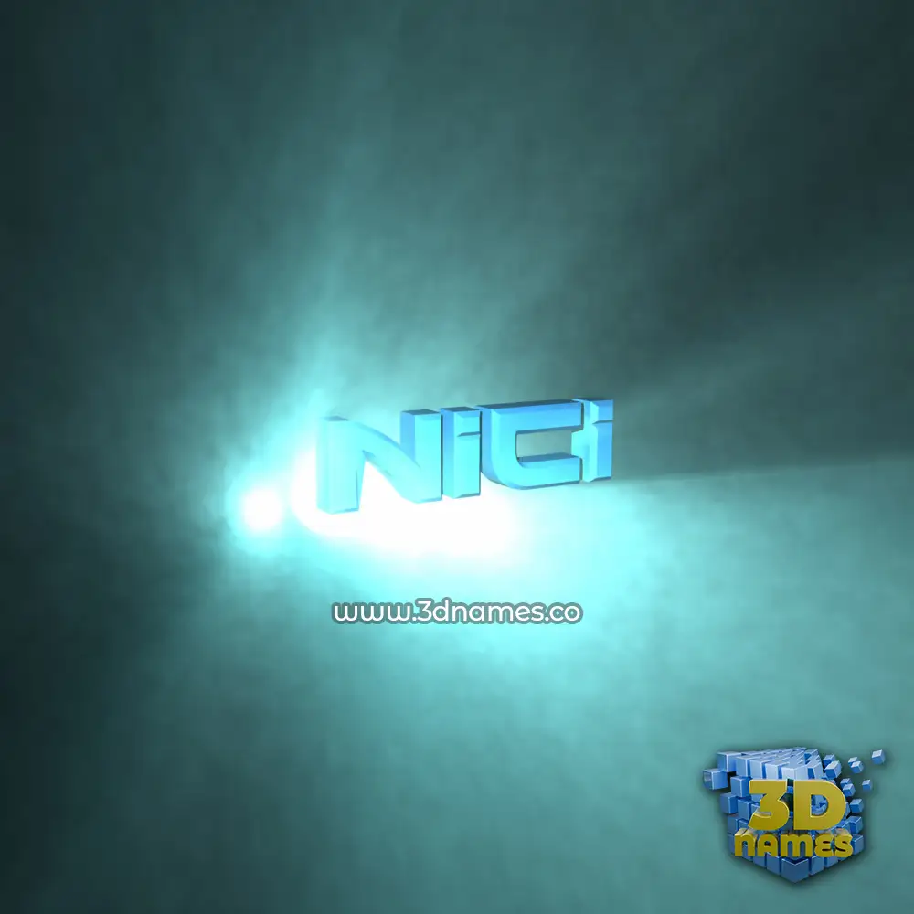 nici in Light Shine style - 3D name wallpaper