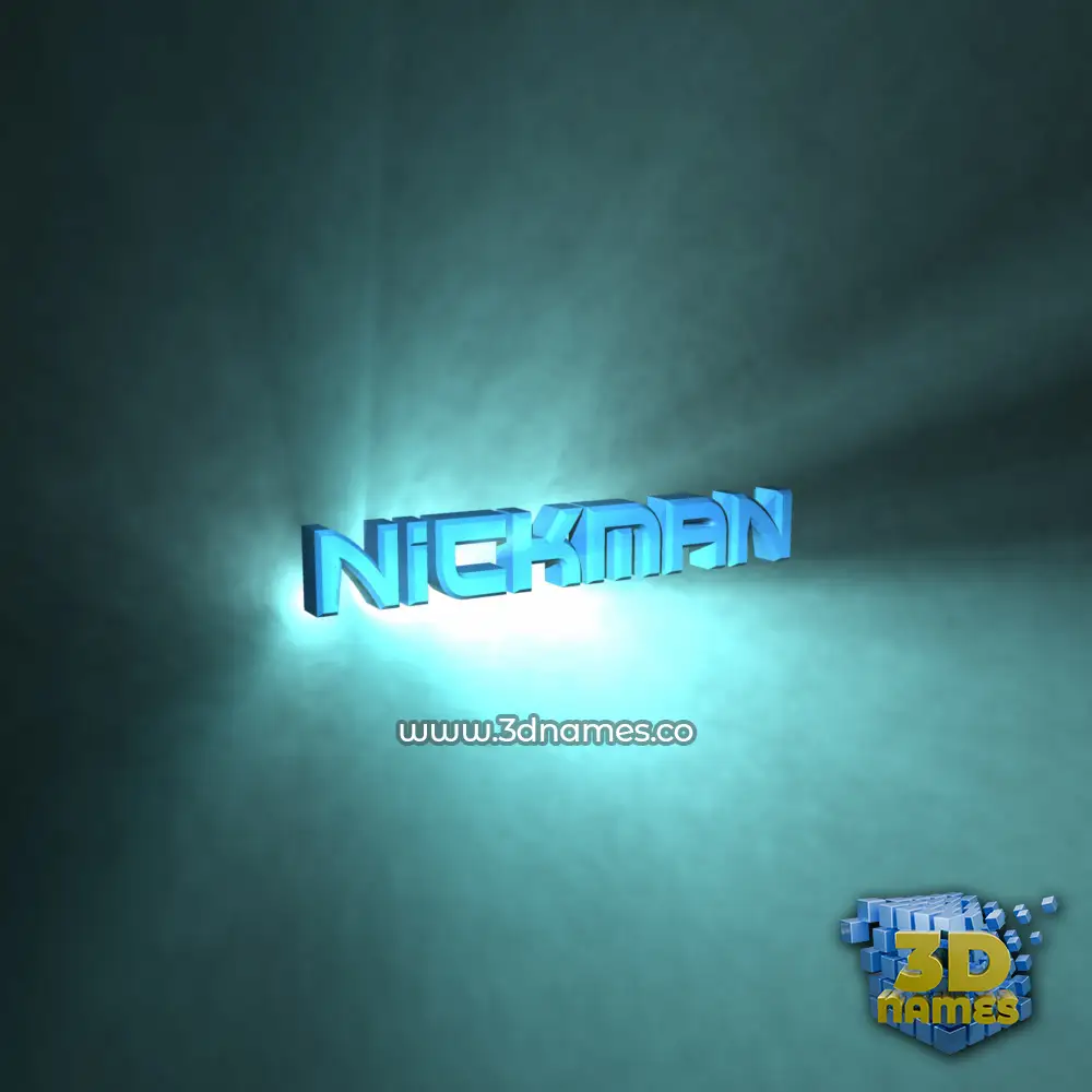 nickman in Light Shine style - 3D name wallpaper
