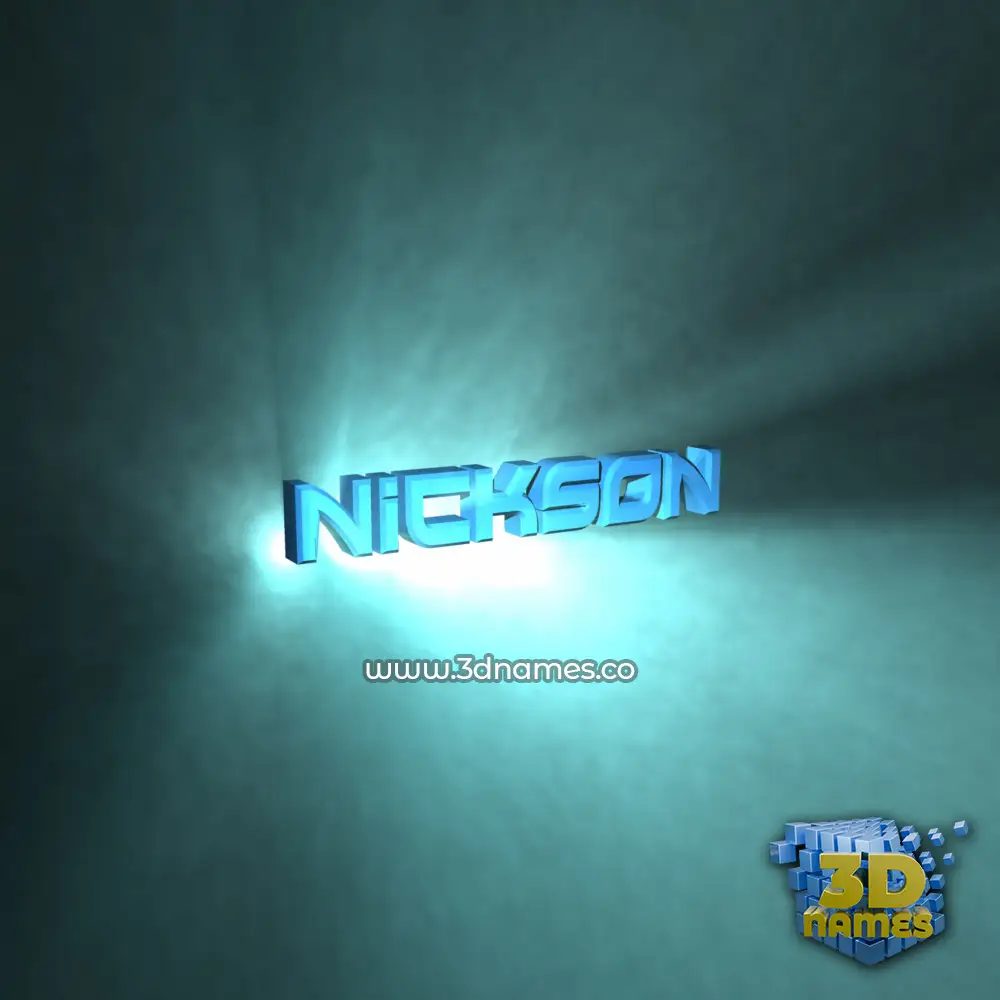 nickson in Light Shine style - 3D name wallpaper