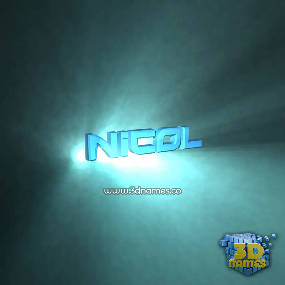 nicol in Light Shine style - 3D name wallpaper
