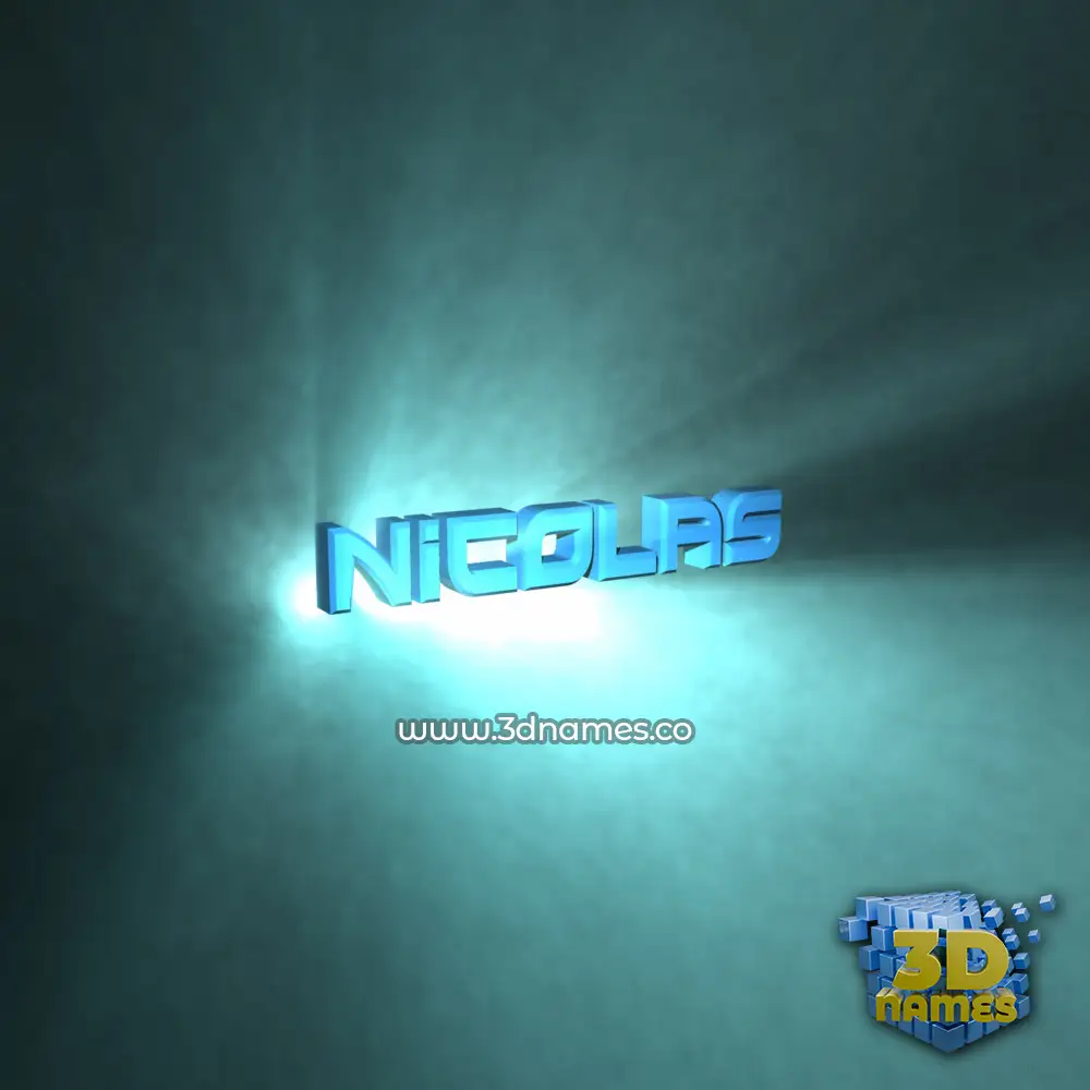 nicolas in Light Shine style - 3D name wallpaper