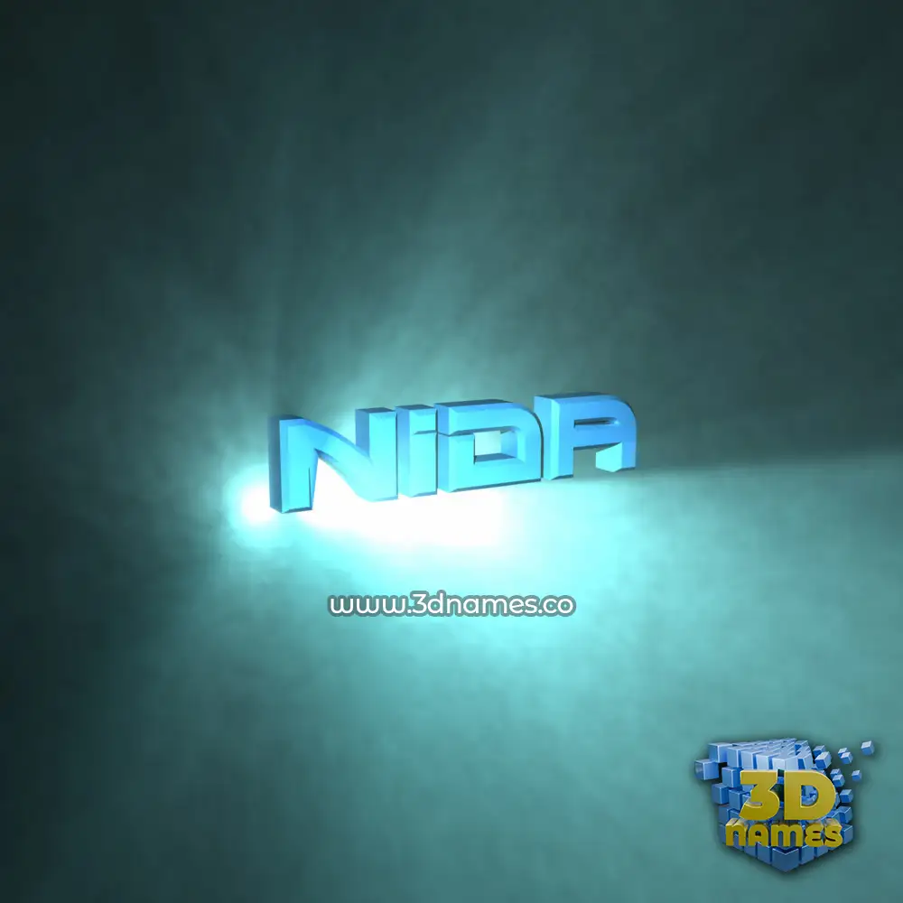 nida in Light Shine style - 3D name wallpaper