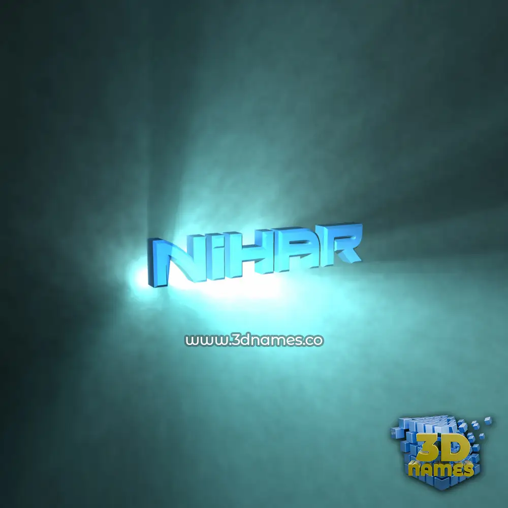 nihar in Light Shine style - 3D name wallpaper