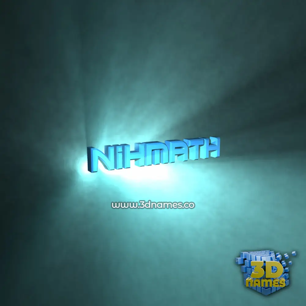 nihmath in Light Shine style - 3D name wallpaper