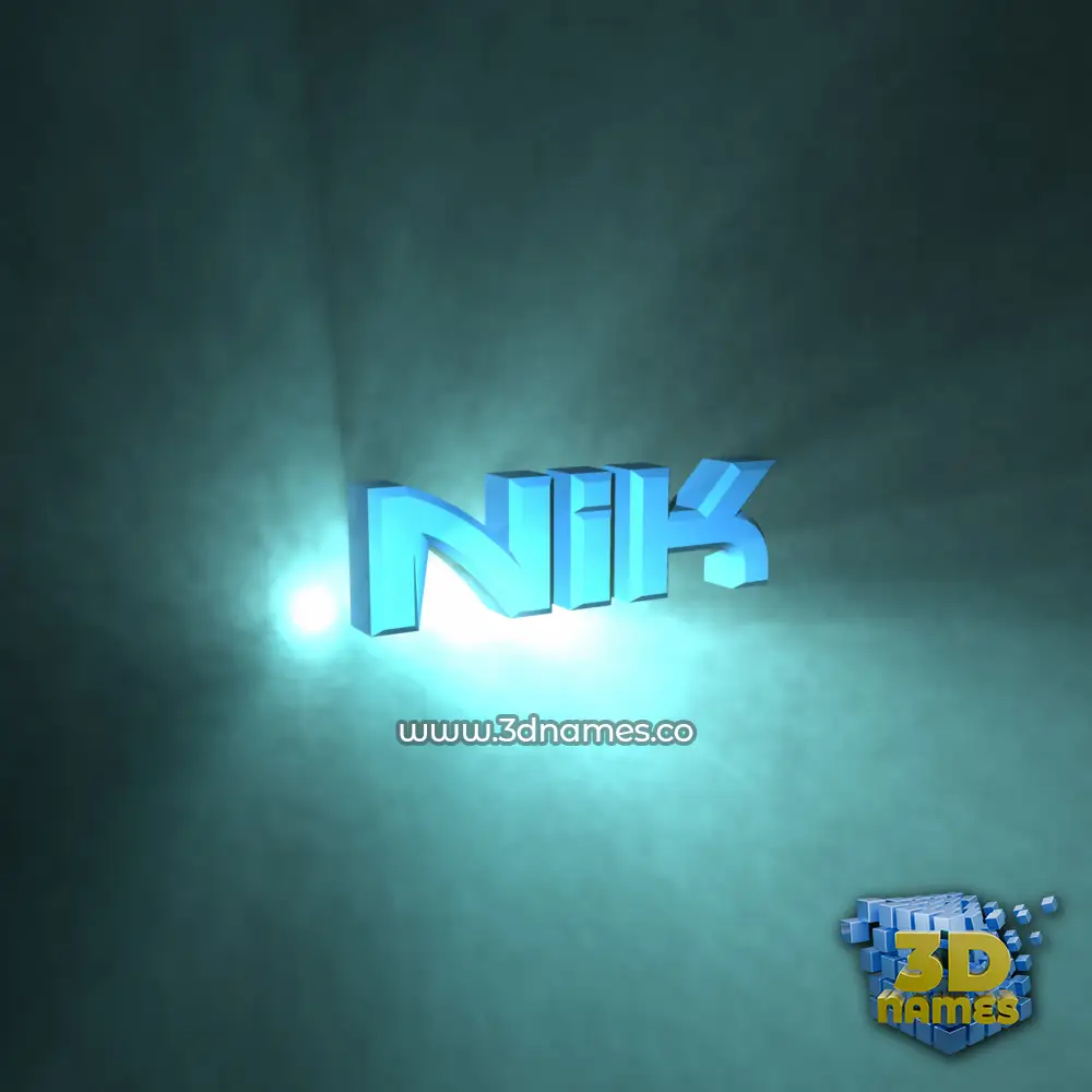 nik in Light Shine style - 3D name wallpaper