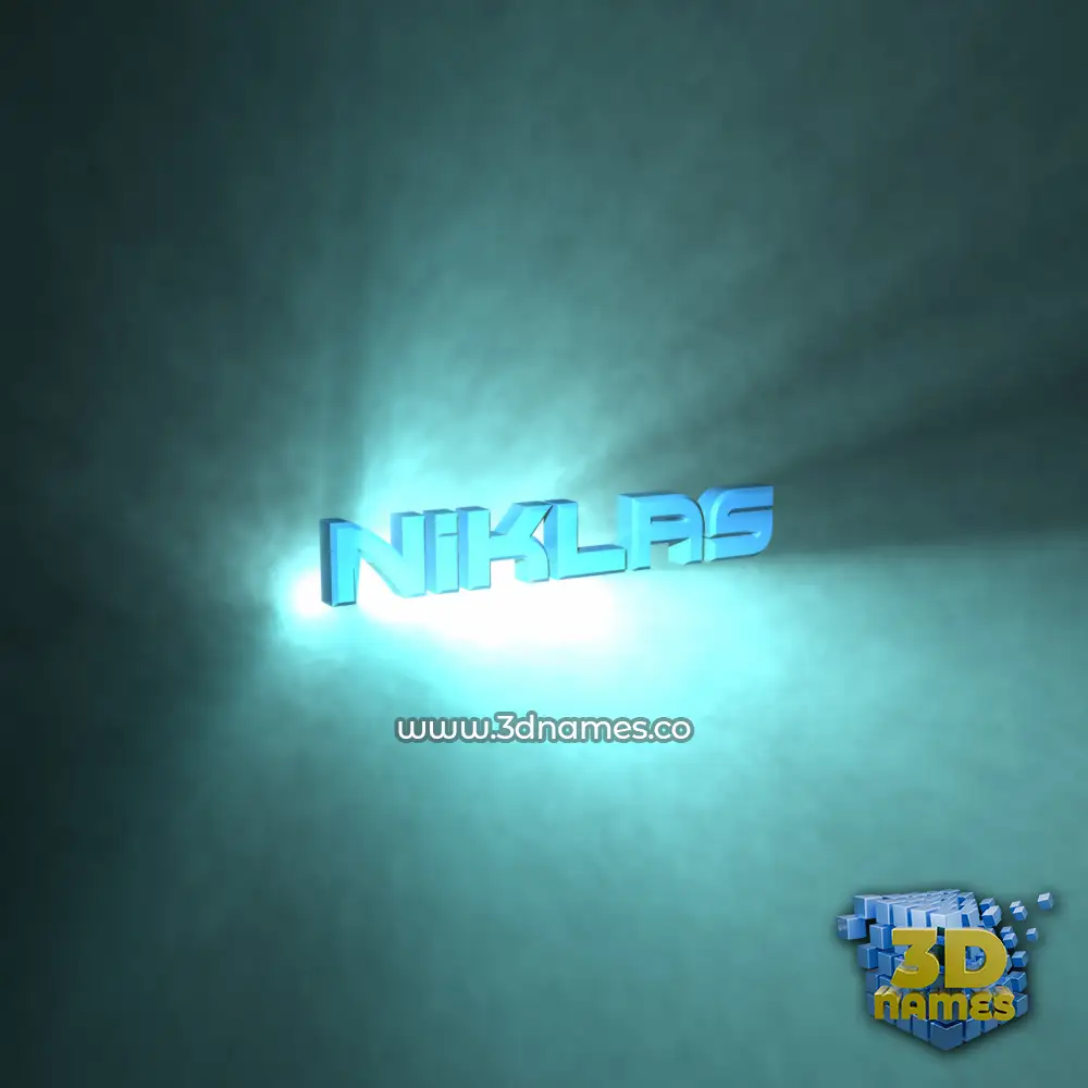 niklas in Light Shine style - 3D name wallpaper