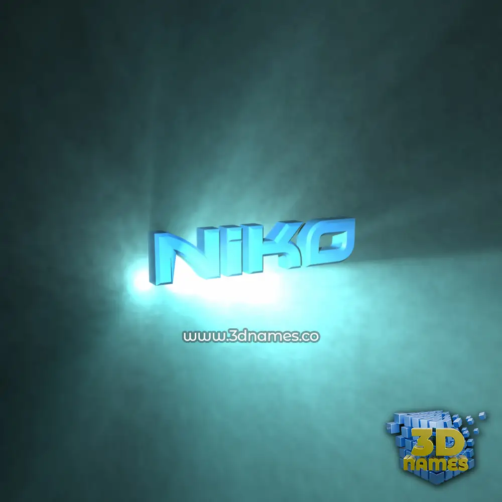 niko in Light Shine style - 3D name wallpaper