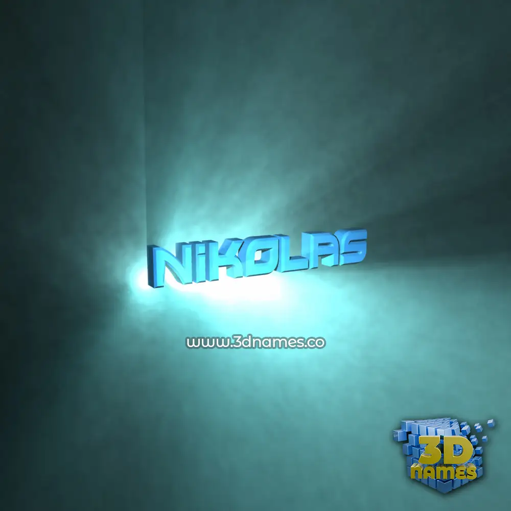 nikolas in Light Shine style - 3D name wallpaper