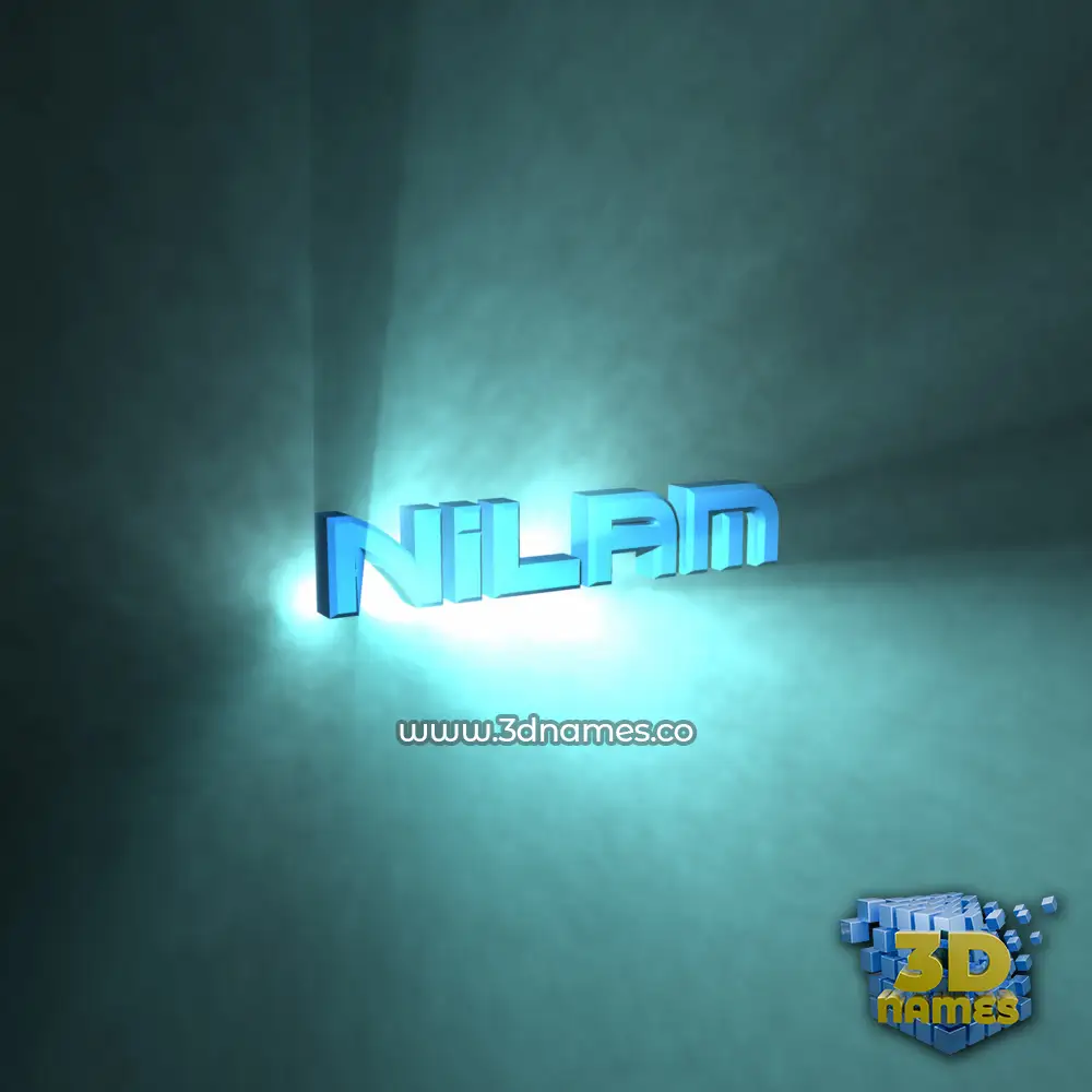 nilam in Light Shine style - 3D name wallpaper