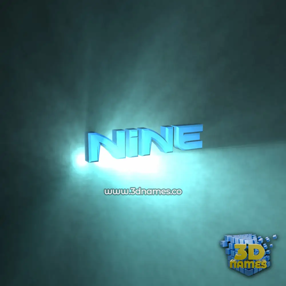 nine in Light Shine style - 3D name wallpaper