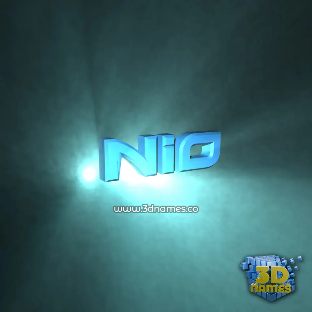 nio in Light Shine style - 3D name wallpaper