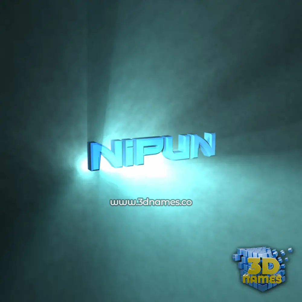 nipun in Light Shine style - 3D name wallpaper