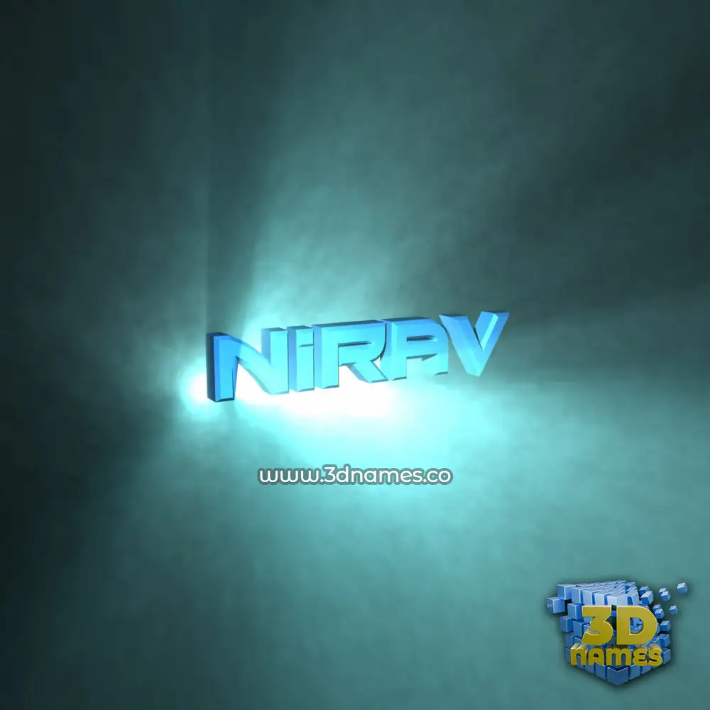 nirav in Light Shine style - 3D name wallpaper