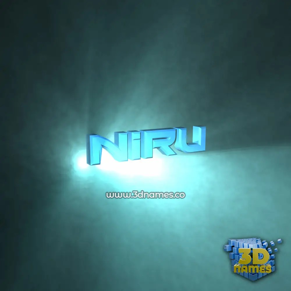 niru in Light Shine style - 3D name wallpaper