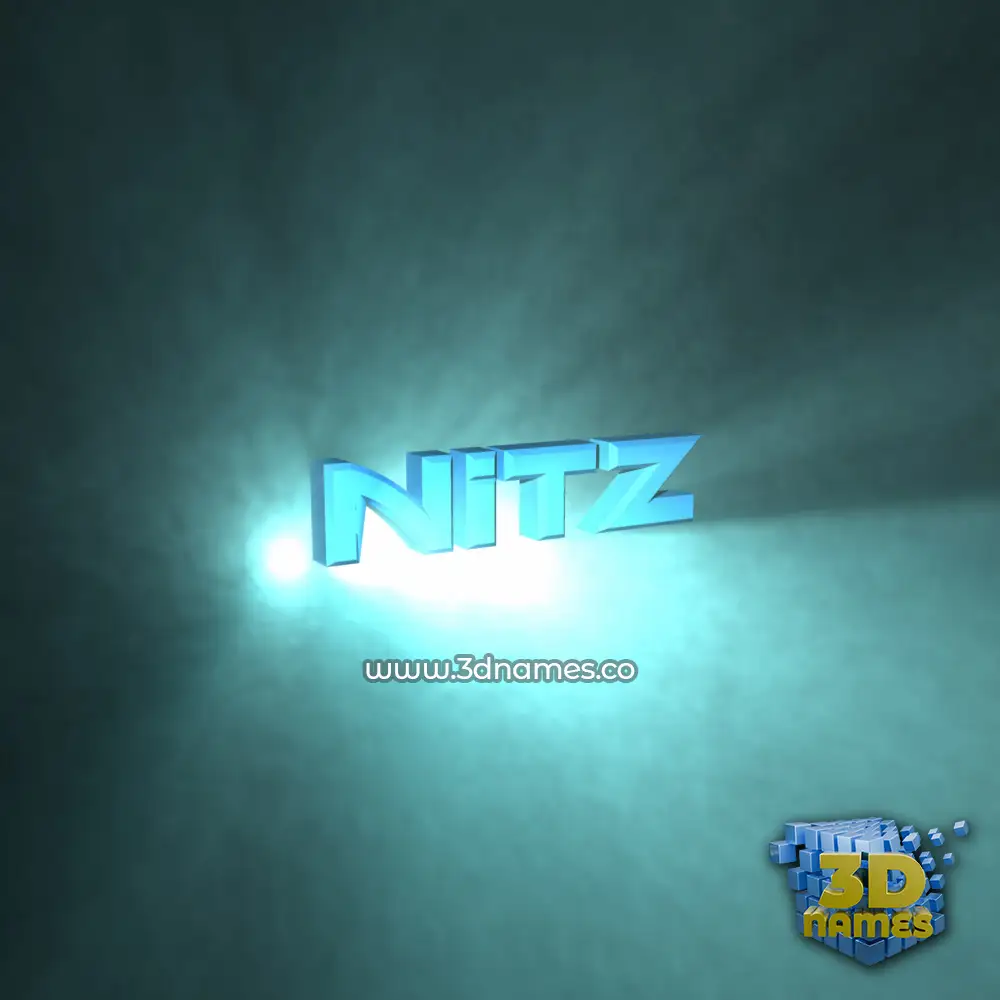 nitz in Light Shine style - 3D name wallpaper