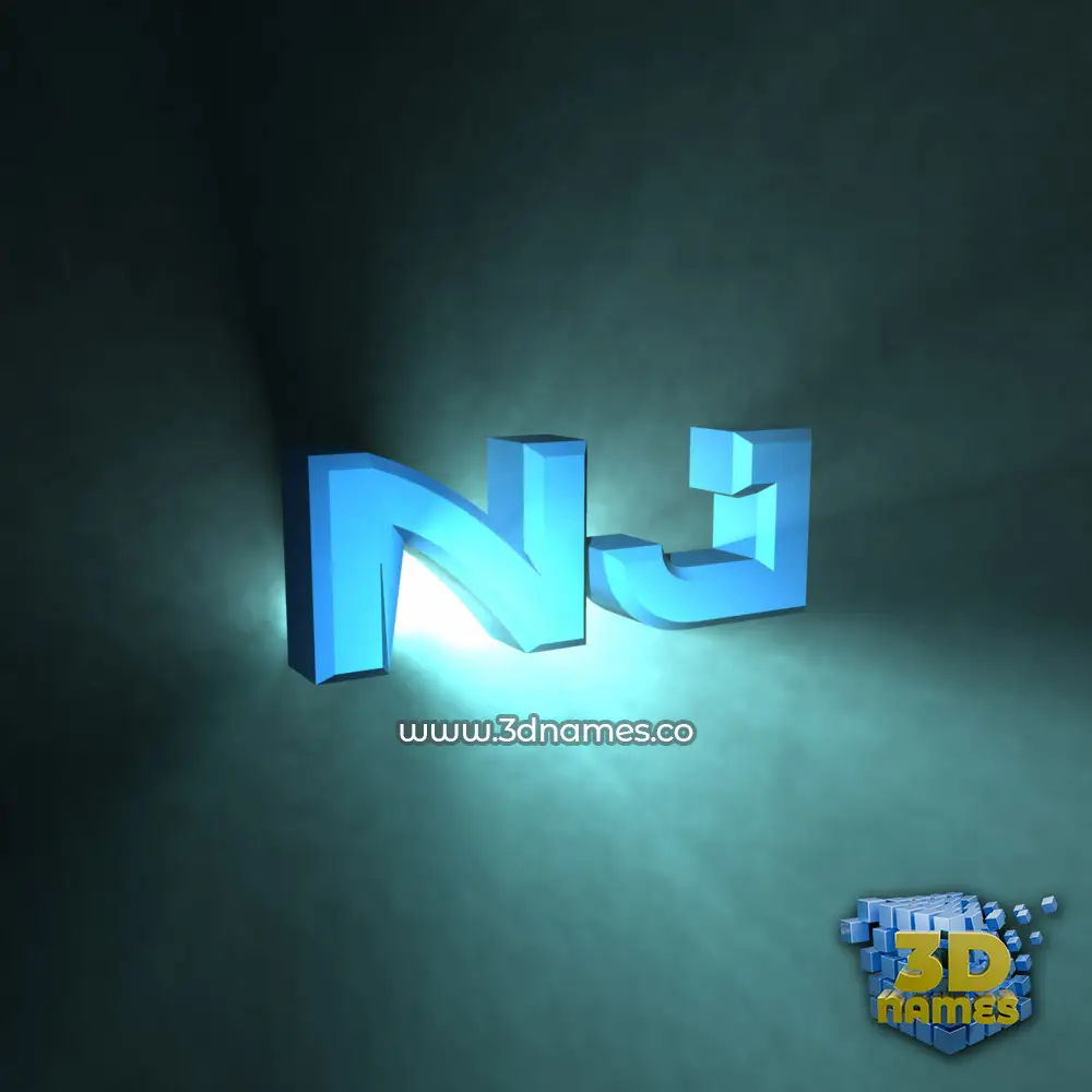 nj in Light Shine style - 3D name wallpaper