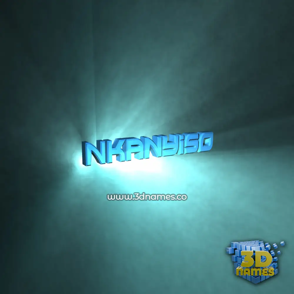 nkanyiso in Light Shine style - 3D name wallpaper