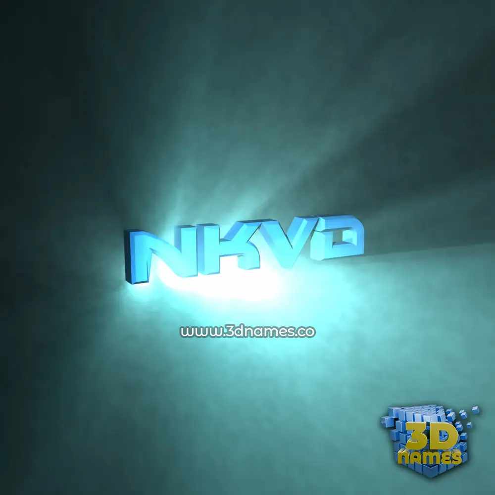nkvd in Light Shine style - 3D name wallpaper