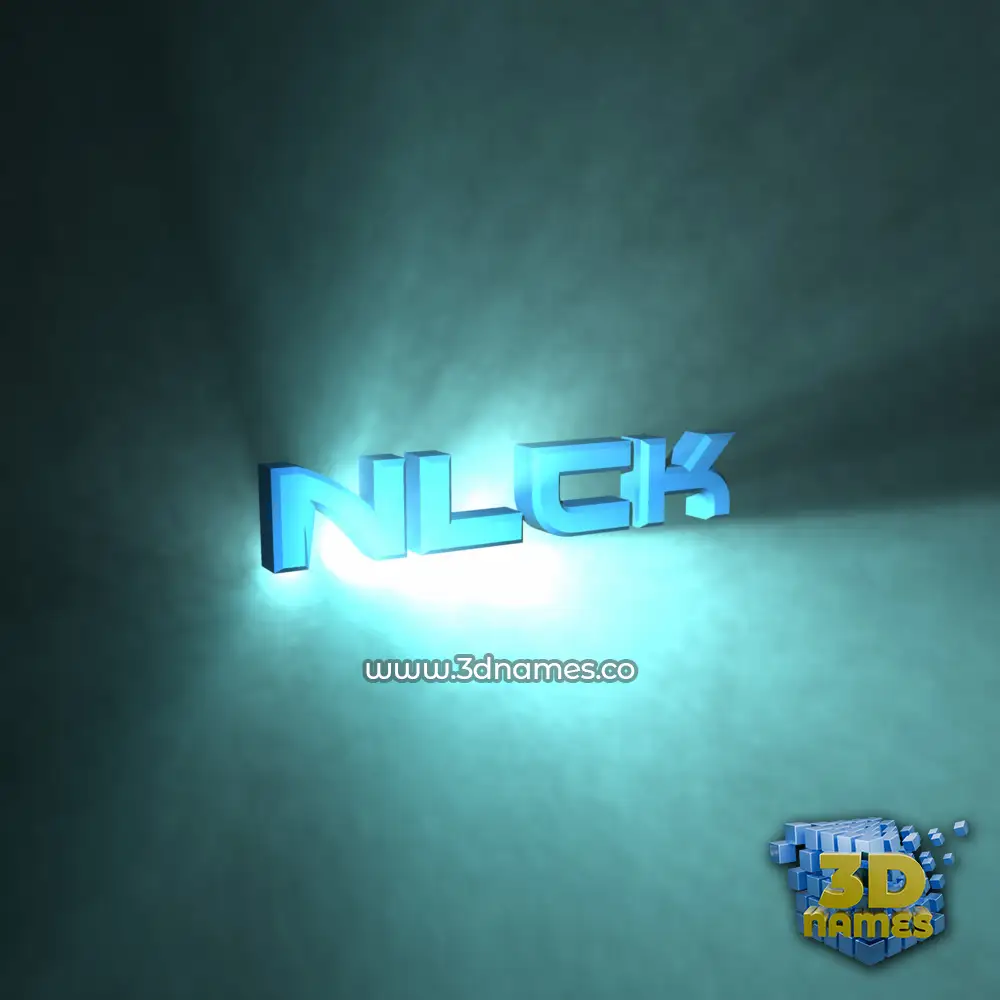 nlck in Light Shine style - 3D name wallpaper