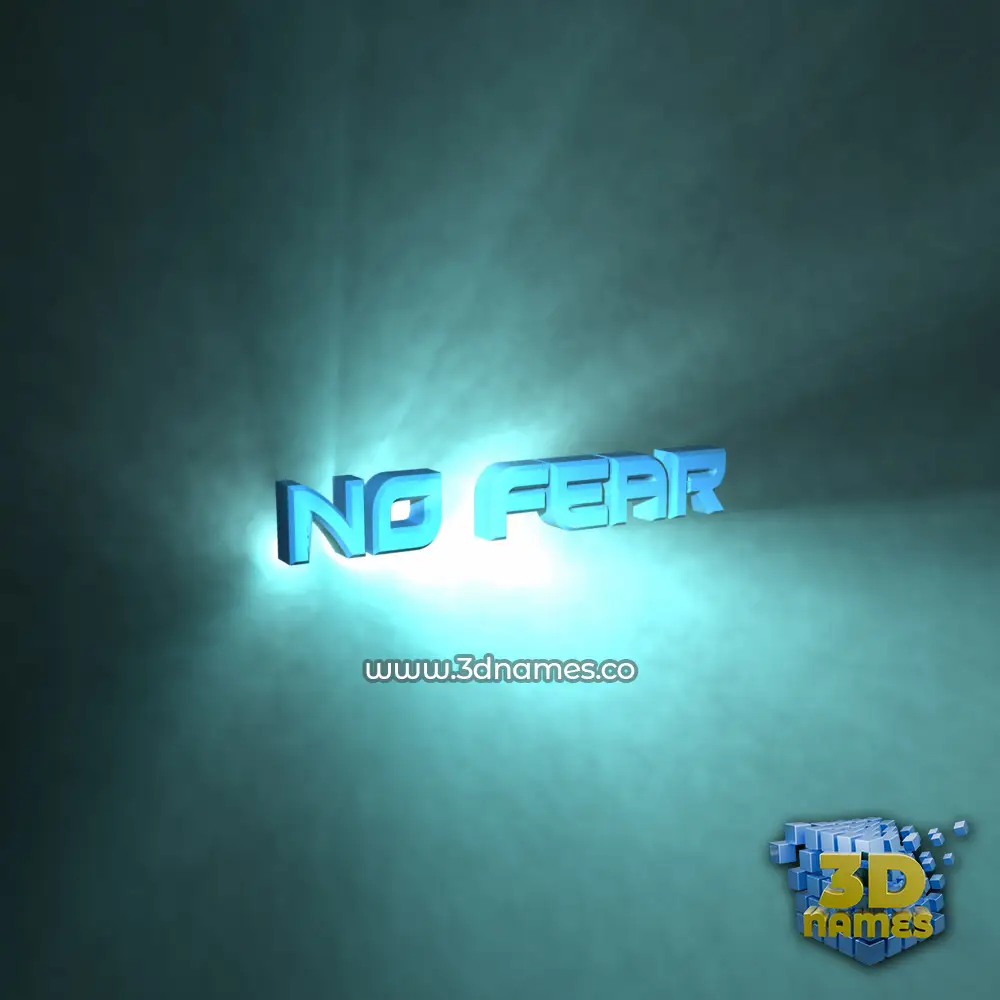 no fear in Light Shine style - 3D name wallpaper
