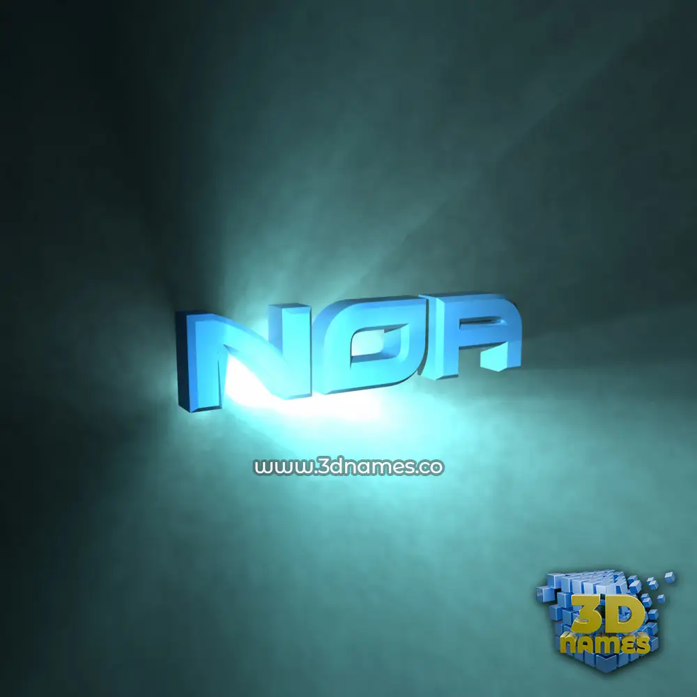 noa in Light Shine style - 3D name wallpaper