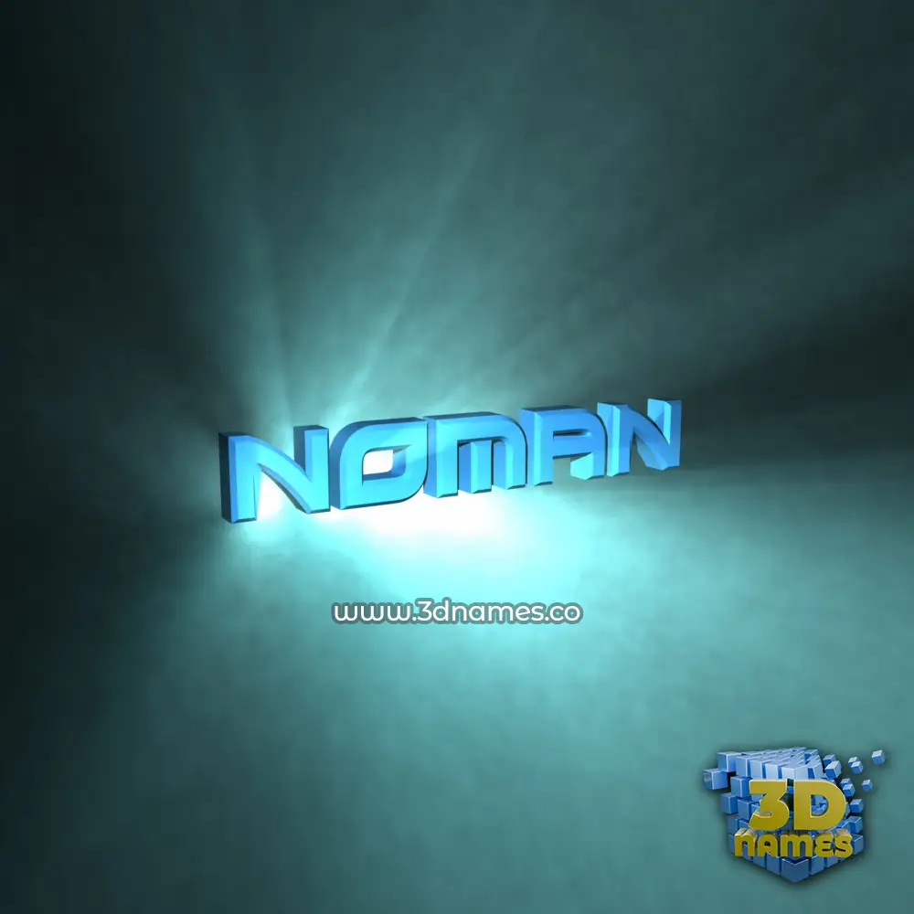 noman in Light Shine style - 3D name wallpaper