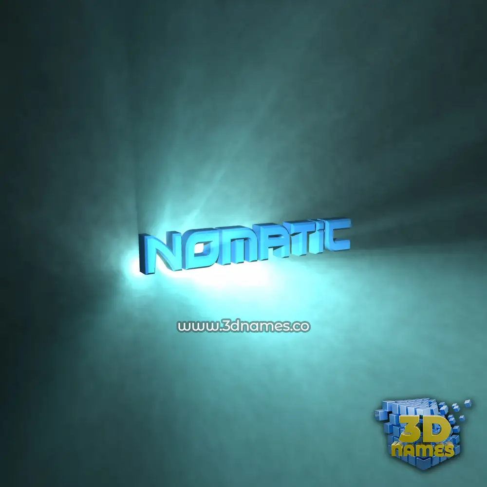 nomatic in Light Shine style - 3D name wallpaper